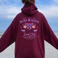 Mind Your Own Damn Business Harris Walz Waltz 2024 Floral Women Oversized Hoodie Back Print Maroon