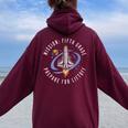 Mission Fifth Grade Space Rocket Back To School Vi Women Oversized Hoodie Back Print Maroon