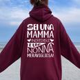 Nonna Maglia Festa Della Mamma Nonna Regalo Felpa con cappuccio oversize da donna con stampa posteriore Maroon