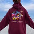 Orange Beach Alabama Florida Sea Turtle Surfer Souvenir Women Oversized Hoodie Back Print Maroon Orange Beach Alabama Florida Sea Turtle Surfer Souvenir Women Oversized Hoodie Back Print Maroon