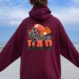 Orange Football Cheer Dad For Vintage Cheerleader Women Oversized Hoodie Back Print Maroon