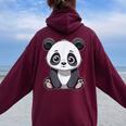 Panda Orso – Bambini Simpatici Animali Felpa con cappuccio oversize da donna con stampa posteriore Maroon
