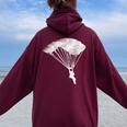 Paracadutismo Uomini Donne Paracadutismo Love Sky Dive Diver Felpa con cappuccio oversize da donna con stampa posteriore Maroon