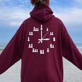 Pezzi Degli Scacchi Orologio A Scacchi Uomini Donne Bambini Felpa con cappuccio oversize da donna con stampa posteriore Maroon
