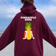 Pineapple King Camicia Da Uomo Per Amanti Dell'ananas Simpatico Ananas Felpa con cappuccio oversize da donna con stampa posteriore Maroon
