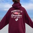 Promoted To Grandma 2025 Soon To Be Grandmother New Grandma Women Oversized Hoodie Back Print Maroon