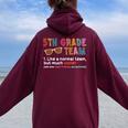 Proud 5Th Grade Team Definition Normal But Much Cooler Women Oversized Hoodie Back Print Maroon