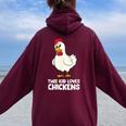 Ragazzo Pollo Ragazza Pollo Questo Bambino Ama I Polli Felpa con cappuccio oversize da donna con stampa posteriore Maroon
