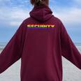 Rainbow Flag Lgtbq That Says Security Women Oversized Hoodie Back Print Maroon