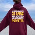 Regalo Femmina 21 Anni Divertente Compleanno Ragazza Donna Felpa con cappuccio oversize da donna con stampa posteriore Maroon