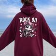 Rock Bambina Rock Ragazza Rock And Roll Gatto Bambina Felpa con cappuccio oversize da donna con stampa posteriore Maroon
