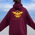 Roma Invicta Motto Legionario Romano Spqr Legion Eagle Felpa con cappuccio oversize da donna con stampa posteriore Maroon