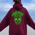 Santa Muerte Messico Skeleton Gothic Donna Donne Uomo Uomini Felpa con cappuccio oversize da donna con stampa posteriore Maroon