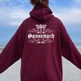 Sassenach Outlander Gaelic Dragonfly Uomo Donna Con Collo A Felpa con cappuccio oversize da donna con stampa posteriore Maroon