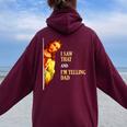 I Saw That I'm Telling Dad Religious Christian Jesus Women Oversized Hoodie Back Print Maroon