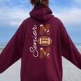 Senior Mom 2025 Football Mommy Class Of 2025 Graduation Women Oversized Hoodie Back Print Maroon