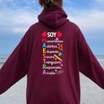 Soy Maestra De Español Spanish Teacher Bilingual Teacher Women Oversized Hoodie Back Print Maroon