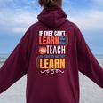 Special Education Teacher Life Educator Teaching Sped Women Oversized Hoodie Back Print Maroon