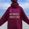 Sposa Addio Al Nubilato Regalo Niente Di Serio Felpa con cappuccio oversize da donna con stampa posteriore Maroon