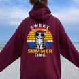Sweet Summer Time Divertenti Detti Abbigliamento Per Donne E Uomini Felpa con cappuccio oversize da donna con stampa posteriore Maroon