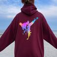 Taekwondo Jiu Jitsuernice Splatter Bambini Jujitsu Judo Mom Felpa con cappuccio oversize da donna con stampa posteriore Maroon