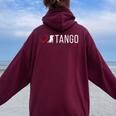 Tango T Love Heart Dancer Dance Teacher Regalo Felpa con cappuccio oversize da donna con stampa posteriore Maroon