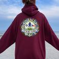 Texas Ragazza Illustrazione Texas Bluebonnets Felpa con cappuccio oversize da donna con stampa posteriore Maroon