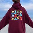 Toy Nana Story Fathers Day Women Women Oversized Hoodie Back Print Maroon