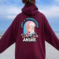 Trans Anime Ragazza Solo Un Transgender Che Ama Anime Felpa con cappuccio oversize da donna con stampa posteriore Maroon