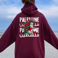 Una Ragazza Palestinese Con Una Bandana Palestinese Palestina Felpa con cappuccio oversize da donna con stampa posteriore Maroon