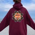 Unity Day Daisy We Wear Orange For Unity Day Women Oversized Hoodie Back Print Maroon