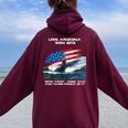 Uss Arizona Ssn-803 Bandiera Americana Sottomarinoeterano Natale Felpa con cappuccio oversize da donna con stampa posteriore Maroon