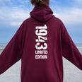 Vintage 1943 Edición Limitada Cumpleaños 1943 Hombres Women Oversized Hoodie Back Print Maroon