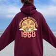 Vintage 1968 Retro Hippie Groovy 55Th Birthday Women Oversized Hoodie Back Print Maroon