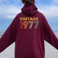 Vintage 1977 47 Cumpleaños Regalo 47 Años Hombre Women Oversized Hoodie Back Print Maroon