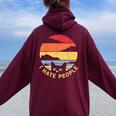 Vintage Retro Divertida De Gato Negro I Hate People Para Hombre Y Women Oversized Hoodie Back Print Maroon