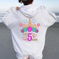 Bambino 5 Anni Compleanno Ragazza Unicorno Ho 5 Anni Felpa con cappuccio oversize da donna con stampa posteriore White