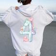 Bambino Compleanno 4 Anni Ragazza Unicorno Felpa con cappuccio oversize da donna con stampa posteriore White