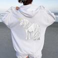Bianca Gypsyanner Draft Horse Unicorn Felpa con cappuccio oversize da donna con stampa posteriore White