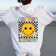 Choose Kindness Retro Groovy Kindness Inspirational Women Oversized Hoodie Back Print White