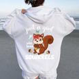 Con Scoiattolo Just A Girl Who Loves Squirrels Maglia A Manica Felpa con cappuccio oversize da donna con stampa posteriore White