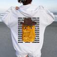 Cowboy Chicken Nugget Meme Felpa con cappuccio oversize da donna con stampa posteriore White