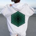 Darkpsy Goa Party Trippy Pattern Psichedelico Mandala Trance Felpa con cappuccio oversize da donna con stampa posteriore White
