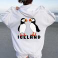 Deux Adorables Macareux D'islande Women Oversized Hoodie Back Print White