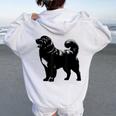 Dog Dad Mom Lover Pastore Caucasico Monocromatico Felpa con cappuccio oversize da donna con stampa posteriore White