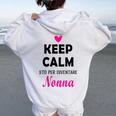 Donna Keep Calm Sto Per Diventare Nonna Festa Della Mamma Con Collo A Felpa con cappuccio oversize da donna con stampa posteriore White