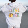 First Grade Dream Team First Day Of School Teacher Students Women Oversized Hoodie Back Print White