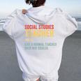 Social Studies Teacher Definition For Men Women Oversized Hoodie Back Print White