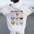 God Says I Am Butterfly Christian Jesus Lover Religious Women Oversized Hoodie Back Print White