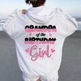 Grandpa Of The Birthday Girl Family Matching Party Women Oversized Hoodie Back Print White